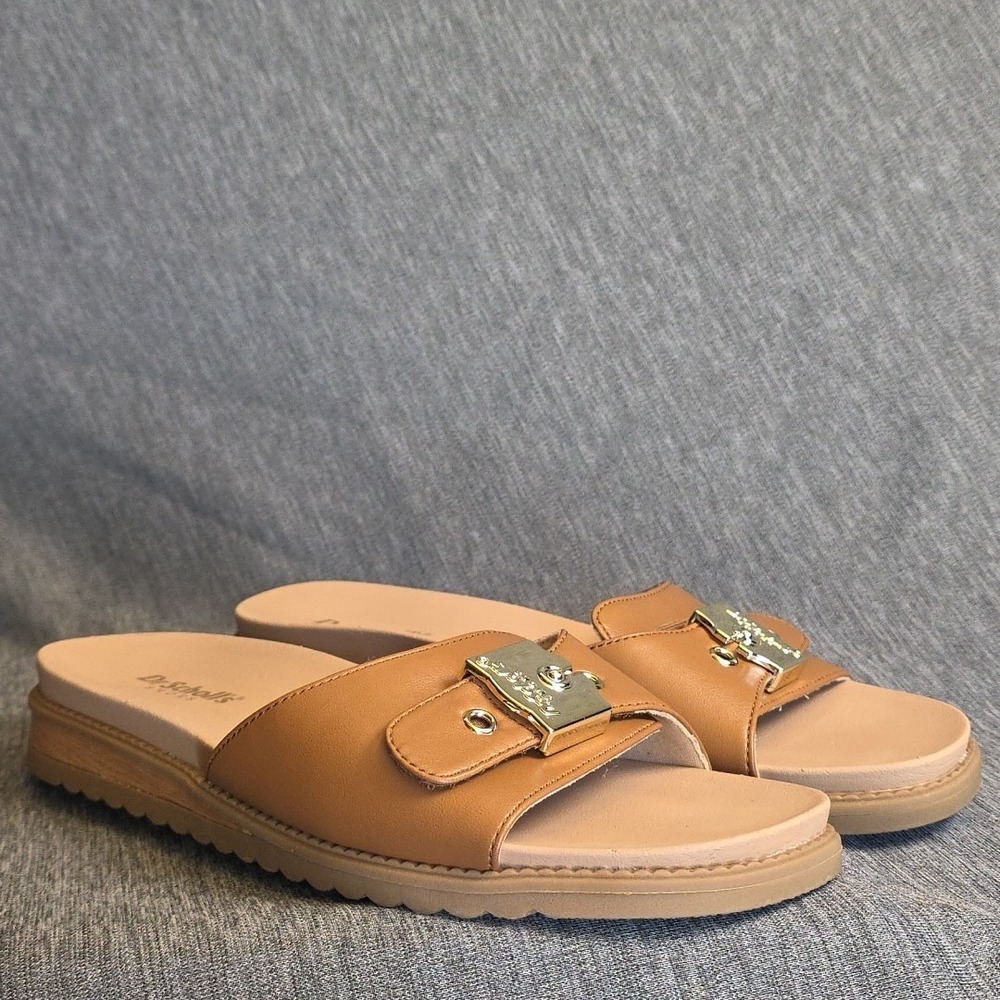 Dr. Scholls Island Icon Sandals Women's‎ 7 Brown Wood Grain Beach Vacation Hook